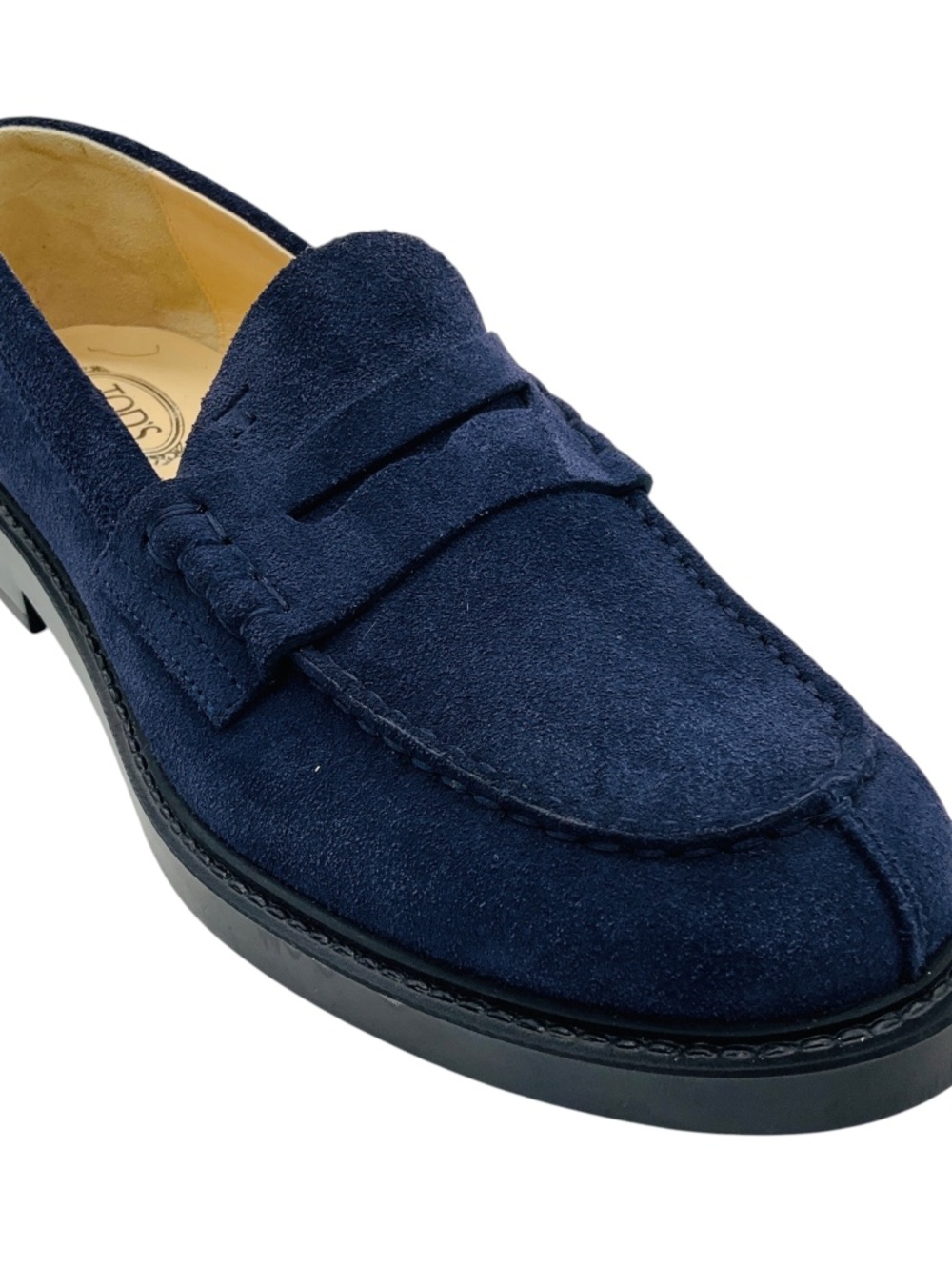 TOD'S NAVY BLUE SUEDE LEATHER LOAFERS / FLATS